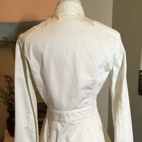Jimmy Taverniti White Snap Front Military Jacket - Picture 6 of 12